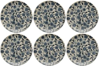 Danica Brands Set Of 6 Calendula Element Appetizer Plate In Blue
