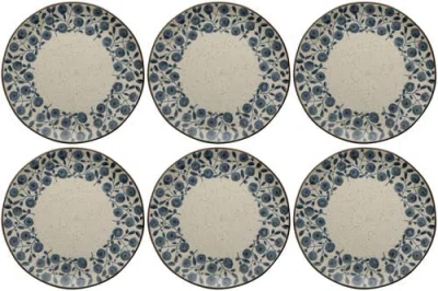 Danica Brands Set Of 6 Calendula Element Dinner Plate 10 Inch In Blue