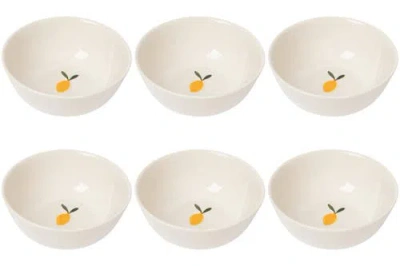Danica Brands Set Of 6 Petite Motif Bowl Cherry In Yellow