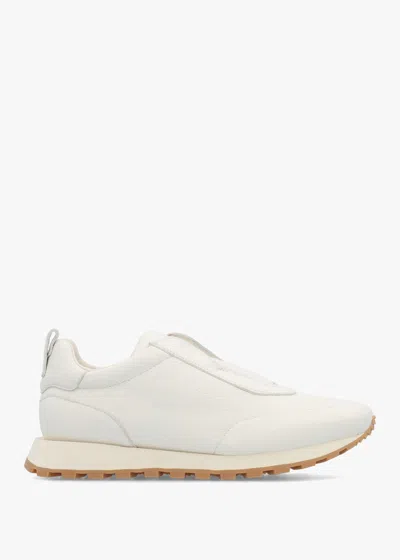 Daniel Aslip White Leather Trainers In Multi