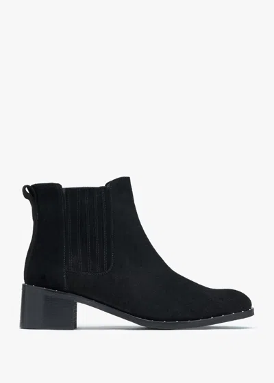 Daniel Baver Black Suede Chelsea Boots