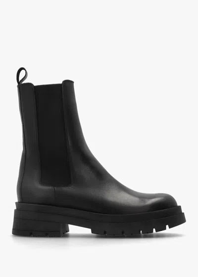 Daniel Black Leather High Shaft Chunky Chelsea Boots