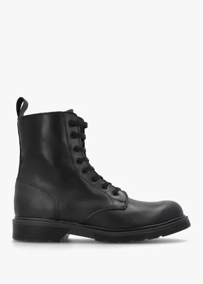 Daniel Black Leather Slim Sole Ankle Boots