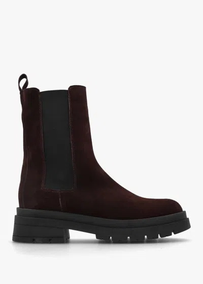Daniel Brown Suede High Shalf Chunky Chelsea Boots