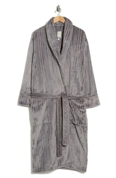 Daniel Buchler Chevron Plush Robe In Gray