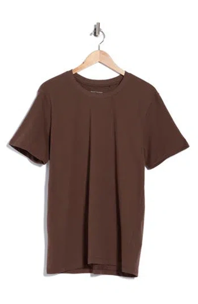 Daniel Buchler Cotton Crewneck T-shirt In Walnut