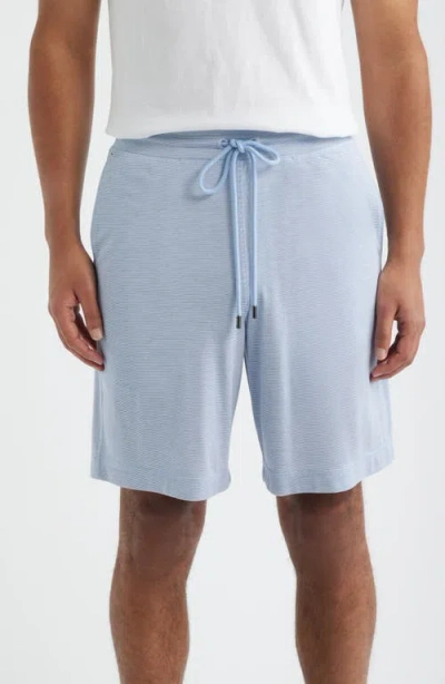 Daniel Buchler Feeder Stripe Sleep Shorts In Blue