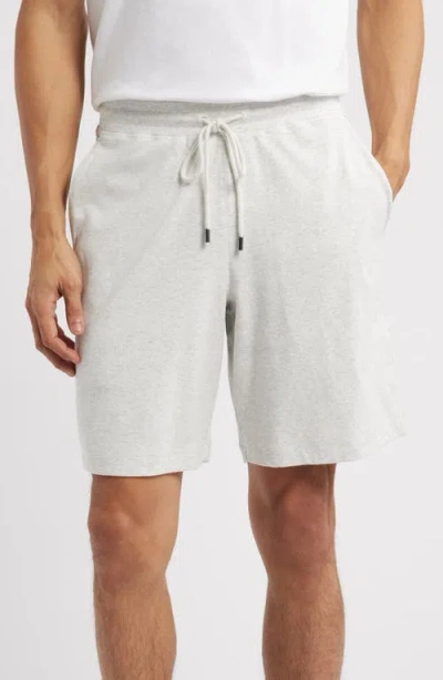 Daniel Buchler Heathered Stretch Cotton Lounge Shorts In Silver Grey