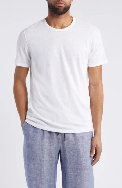 Daniel Buchler Linen & Cotton Pyjama T-shirt In White