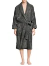 Daniel Buchler Men's Herringbone Robe In Charcoal