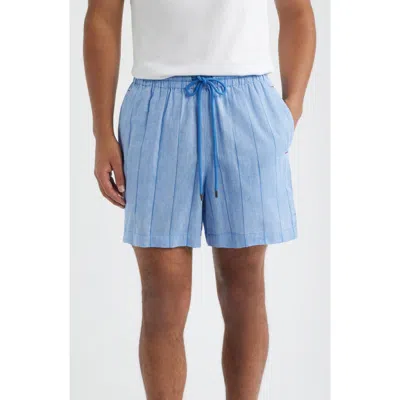Daniel Buchler Pinstripe Cotton & Linen Pajama Shorts In Multi
