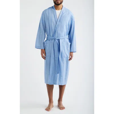 Daniel Buchler Pinstripe Cotton & Linen Robe In Multi