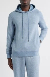Daniel Buchler Pinstripe Pajama Hoodie In Blue