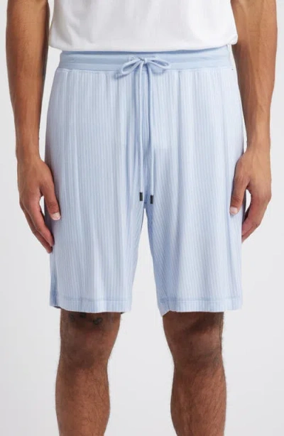 Daniel Buchler Pinstripe Pajama Shorts In Sky Stripe