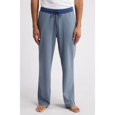 Daniel Buchler Piqué Knit Pajama Pants In Blue Flats