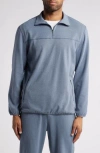 Daniel Buchler Piqué Knit Quarter Zip Lounge Top