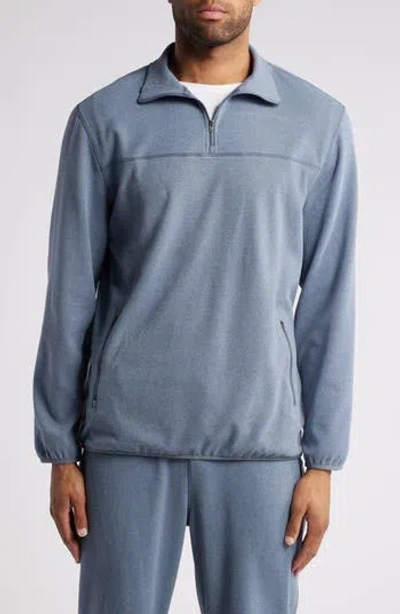 Daniel Buchler Piqué Knit Quarter Zip Lounge Top