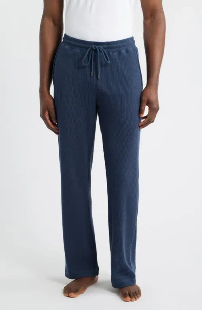 Daniel Buchler Ribbed Drawstring Pajama Pants In Blue