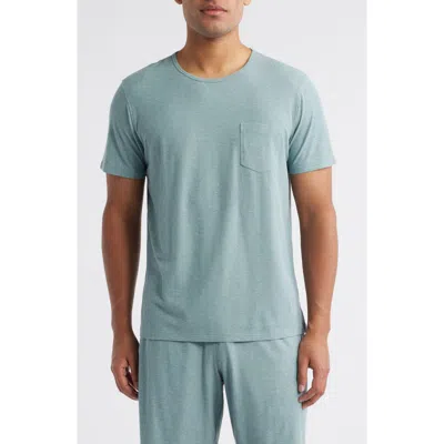 Daniel Buchler Ribbed Rayon Blend Pajama Pocket T-shirt