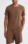 Daniel Buchler Stretch Modal & Silk Blend Pajama T-shirt In Brown