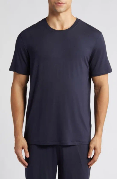 Daniel Buchler Stretch Modal Blend Pyjama T-shirt In Navy