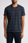 Daniel Buchler Stripe Cotton & Modal Pajama T-shirt In Dark Navy Stripe