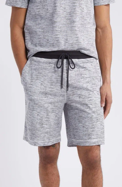 Daniel Buchler Stripe Cotton Pajama Shorts In Navy Stripe