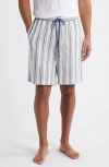Daniel Buchler Stripe Linen Blend Drawstring Pajama Shorts