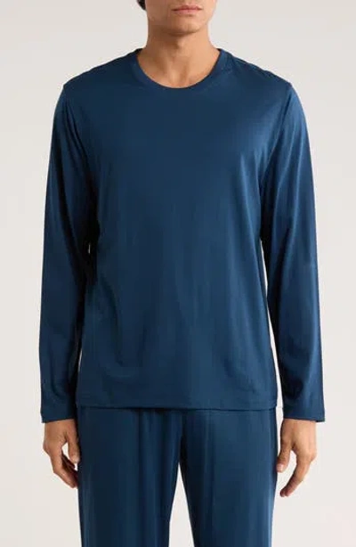 Daniel Buchler Super Fine Cotton Blend Top In Blue