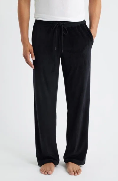 Daniel Buchler Velour Jacquard Pajama Pants In Black