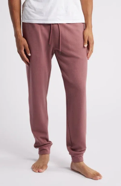 Daniel Buchler Waffle Texture Lounge Joggers In Rust