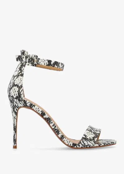 Daniel Carely Beige Reptile Leather Stiletto Heel Sandals In Multi