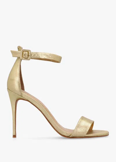 Daniel Carely Gold Leather Stiletto Heel Sandals