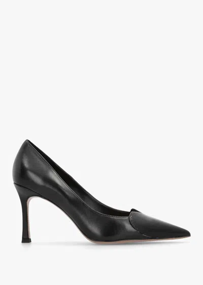 Daniel Elove Black Leather Heart Toe Cap Court Shoes