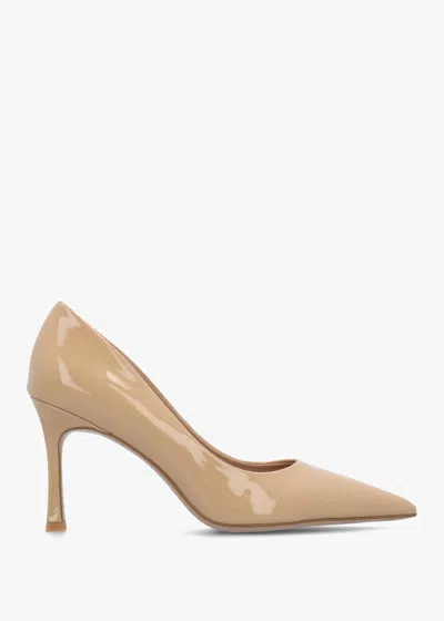 Daniel Enjoy Nude Patent Leather High Heel Court Shoes In Animal Print