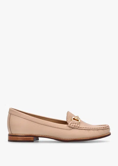 Daniel Galtro Nude Tumbled Leather Snaffle Loafers In Neutral