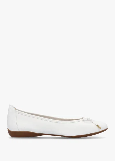 Daniel Gambi White Tumbled Leather Ballet Pumps