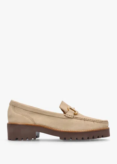Daniel Garrera Beige Nubuck Leather Chunky Loafers In Tan Leather