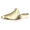 Daniel Green Glamour Womens Leather Metallic Loafer Heels In Green