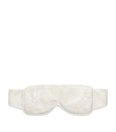 Daniel Hanson Embellished Silk Eye Mask In White