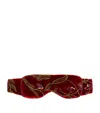 Daniel Hanson Silk Embroidered Sleep Mask In Red