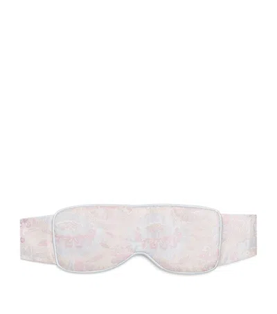 Daniel Hanson Silk Floral Jacquard Eye Mask In White