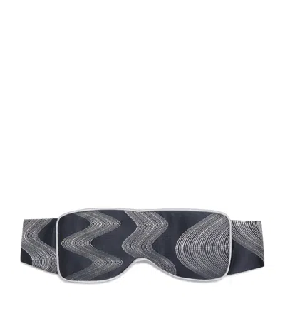 Daniel Hanson Silk Jacquard Brushstroke Sleep Mask In Navy