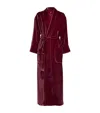 Daniel Hanson Velvet Silk-lined Robe In Pink