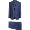 Daniel Hechter Blue Plaid Wool Blend Suit In Blue
