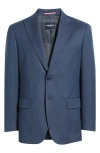 Daniel Hechter Modern Fit Blue Wool Blend Herringbone Sport Coat In Blue