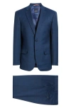 Daniel Hechter Modern Fit Medium Blue Méange Wool Suit In Multi