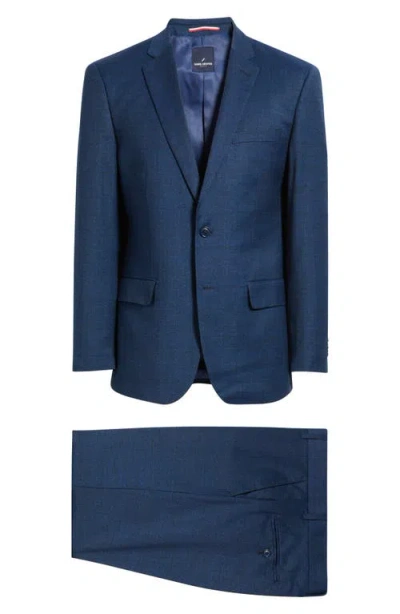 Daniel Hechter Modern Fit Medium Blue Méange Wool Suit In Multi
