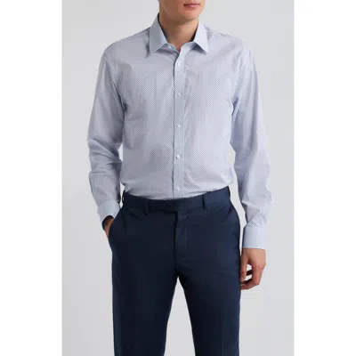 Daniel Hechter Paris Modern Fit Neat Geometric Print Cotton Dress Shirt In White