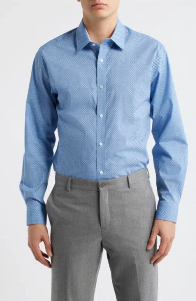 Daniel Hechter Trim Fit Geometric Print Cotton Dress Shirt In Blue